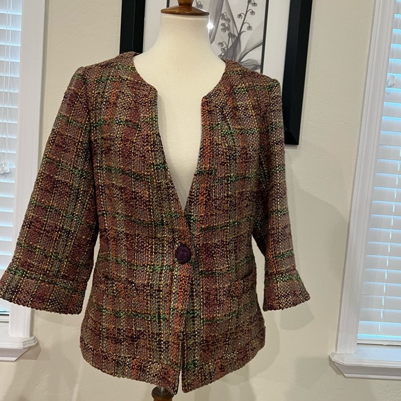 Like new coldwater creek tweed blazer size 14 - Picture 2 of 6